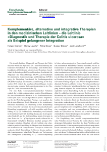 Komplementäre, alternative und integrative Therapien in den