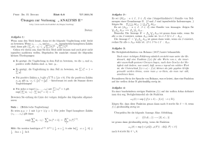¨Ubungen zur Vorlesung ” ANALYSIS II“