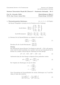 (Theorie F – Statistische Mechanik) SS 17 Musterlösung