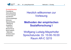 Herzlich willkommen zur Vorlesung Methoden der