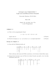 Lösungen zum Aufgabenblatt 1 Logik und modelltheoretische