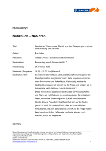 Manuskriptvorlage - Bayern 2