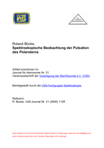 Roland Bücke, Spektroskopische Beobachtung der Pulsation des