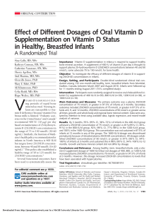 Effect of Different Dosages of Oral Vitamin D