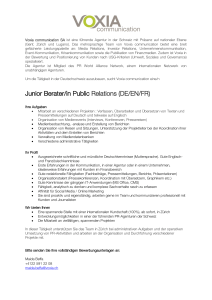 Junior Berater/in Public Relations (DE/EN/FR)