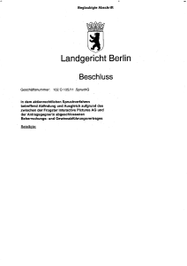 Landgericht Berlin - Spruchverfahren direkt