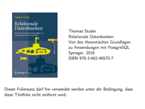 Anfrageoptimierung - Thomas Studer: Relationale Datenbanken