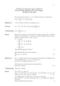 1 10. Script zur Vorlesung: Lineare Algebra II Prof. Dr. Salma