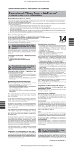 Paracetamol 250 mg Supp. - 1A-Pharma