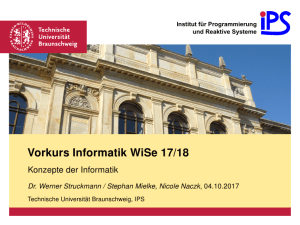 Vorkurs Informatik WiSe 17/18 - Technische Universität Braunschweig