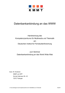 Datenbankanbindung an das World Wide Web