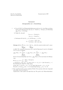 Prof. Dr. Uwe Küchler Sommersemester 2007 Institut für Mathematik