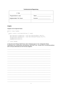 1 Fachhochschule Regensburg 3. Test Programmieren in Java