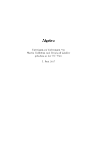 Algebra - Institut für Diskrete Mathematik und Geometrie