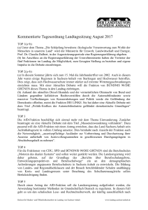 Kommentierte Tagesordnung Landtagssitzung August 2017
