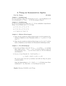 6. ¨Ubung zur Kommutativen Algebra
