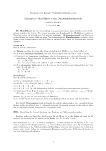 Elementare Modelltheorie und Nichtstandardmodelle