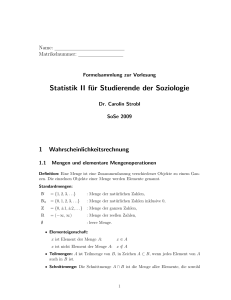 Statistik II für Studierende der Soziologie