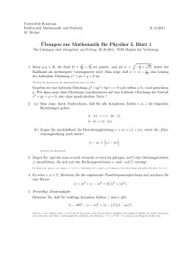 Ubungen zur Mathematik für Physiker I, Blatt 1