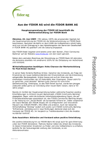 Aus der Fidor AG wird die Fidor Bank AG