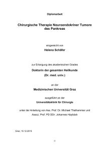 Chirurgische Therapie Neuroendokriner Tumore des Pankreas