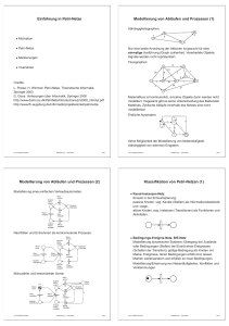 Einführung in Petri-Netze Modellierung von Abläufen und Prozessen