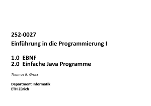 252-0027 Einführung in die Programmierung I 1.0