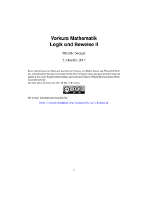 Vorkurs Mathematik - Logik und Beweise
