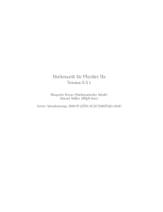 Mathematik für Physiker IIa Version 0.3.1
