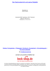 Der Sachunterricht und seine Didaktik - ReadingSample - Beck-Shop