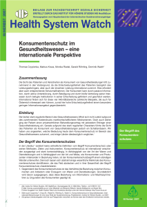 Health System Watch - Hauptverband der österreichischen