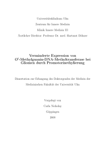 Verminderte Expression von O6-Methylguanin