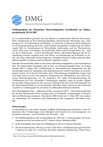 Stellungnahme der Deutschen Meteorologischen Gesellschaft zur
