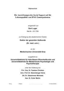 Die Auswirkungen des Social Support auf die Lebensqualität von