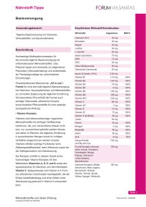 Nährstoff-Tipps - FORUM VIA SANITAS