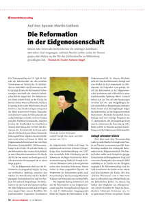 Die Reformation in der Eidgenossenschaft