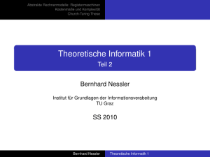 Theoretische Informatik 1 - Institut für Grundlagen der