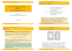 Formale Grundlagen der Informatik 1 Kapitel 23 0.2cm NP