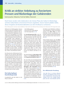 Kritik an strikter Anleitung zu forciertem Pressen