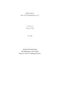 Diplomarbeit: über die Anzahlfunktion π(x)