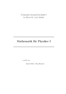 Mathematik für Physiker I - Uni Hannover