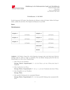 Einführung in die Mathematische Logik und Modelltheorie