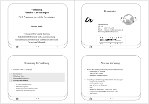 Vorlesung Verteilte Anwendungen Koordinaten Einordnung der