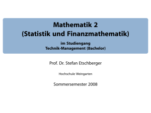 Statistik und Finanzmathematik - Hochschule Ravensburg