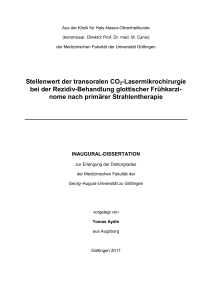 Stellenwert der transoralen CO2-Lasermikrochirurgie bei der