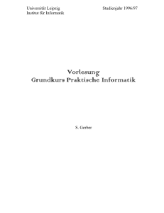 Vorlesung Grundkurs Praktische Informatik