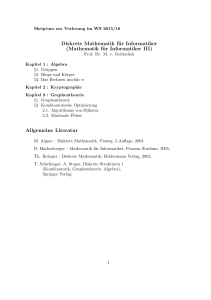 Diskrete Mathematik für Informatiker (Mathematik für Informatiker III