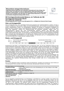 Wesentliche Anlegerinformationen DB Vermögensfondsmandat