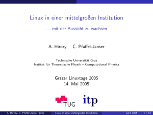 Linux in einer mittelgroßen Institution - TU Graz