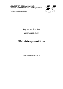 NF-Leistungsverstärker - Universität des Saarlandes